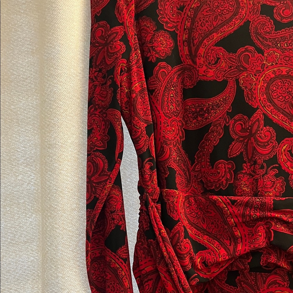 Tommy Hilfiger Red and Black Long Sleeve Dress